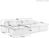 3-Sitzer modulares Ecksofa H 75 x T 298 x B 178 cm aus Cordstoff in Grau, rahmenlos Bild 5
