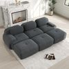 3-Sitzer modulares Ecksofa H 75 x T 298 x B 178 cm aus Cordstoff in Grau, rahmenlos Bild 2