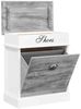 Schuhschrank, Schuhkipper für Flur, skandinavisch Grau 50 x 28 x 58 cm Paulownia Holz Bild 3
