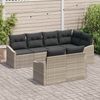 vidaXL Gartensofa-set mit Kissen 7 pcs Hellgrau Poly-Rattan 3355431 Bild 3