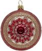 Reflexkugel Ø 8cm, Marsala Eis, Spitzenbordüre - Schatzhauser Weihnachtsschmuck Bild 2
