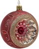 Reflexkugel Ø 8cm, Marsala Eis, Spitzenbordüre - Schatzhauser Weihnachtsschmuck Bild 1