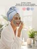 FOUORTUNATE-BEE Turban-Handtuch Schnelltrocknendes Haarhandtuch für Damen mit Knopf, 3er Set, Weiches Mikrofaser-Haartuch für langes & lockiges Haar Bild 4