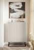 Selsey 'Veldio' Highboard 2-türig, graubeige mit schwarzem Metallgestell, ca. 125 x 90 x 38 cm Bild 2