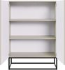 Selsey 'Veldio' Highboard 2-türig, graubeige mit schwarzem Metallgestell, ca. 125 x 90 x 38 cm Bild 4