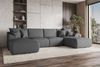 99rooms Gusto Wohnlandschaft Strukturstoff NEVE Anthrazit mit Schlaffunktion Bild 1