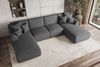 99rooms Gusto Wohnlandschaft Strukturstoff NEVE Anthrazit mit Schlaffunktion Bild 3
