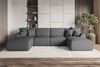 99rooms Gusto Wohnlandschaft Strukturstoff NEVE Anthrazit mit Schlaffunktion Bild 2