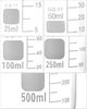 Glas Becherglas 5er Set 25ml 500ml Labor Küche Messbecher Borosilikatglas Bild 4