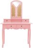 vidaXL Schminktisch-Set mit Hocker Rosa 100x40x146 cm Paulownia-Holz 289323 Bild 4