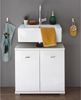 Waschbeckenunterschrank >Peter< in Weiß aus MDF - 60x57x30cm (BxHxT) Bild 2