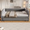 Merax Daybett Polsterbett 90x200cm mit Ausziehbett 90x190cm und LED-Beleuchtung, Grau Bild 5