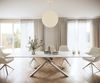 Esstisch Edge 300x100cm Keramik Laminam®Statuarietto Weiß Kreuzgestell Rechteck Edelstahl Bild 2