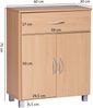 Sideboard Buche WL1.335 60x75x30cm Schublade Türen Modern Braun Holz Schrank Bild 3