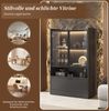 LED-Vitrine, 80x35x120 cm, schwarze Vitrine mit 16-Farben LED, Glastüren & Klappfach Bild 5