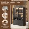 LED-Vitrine, 80x35x120 cm, schwarze Vitrine mit 16-Farben LED, Glastüren & Klappfach Bild 5
