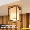 Nettlife Deckenleuchte Wohnzimmer Holz 1/2/3 Flammig E14 Vintage mit Stoff Lampenschirm, ohne Leuchtmittel, Wohnzimmerlampe Industrial Retro für Esszimmer Schlafzimmer Küche Bild 2