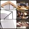 Nettlife Deckenleuchte Wohnzimmer Holz 1/2/3 Flammig E14 Vintage mit Stoff Lampenschirm, ohne Leuchtmittel, Wohnzimmerlampe Industrial Retro für Esszimmer Schlafzimmer Küche Bild 4