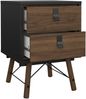 Dmora Nachttisch Jean, Niedrige Kommode, Tisch, Multifunktionaler Nachttisch, 43x40 h60 cm, Schwarz und Walnuss Bild 4