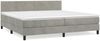 vidaXL Boxspringbett mit Matratze Hellgrau 200x200 cm Samt, Härtegrad: H2 [3141203] Bild 2
