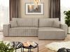Mirjan24 'Kobaro Maxi' Ecksofa mit Bettkasten und Schlaffunktion, Cord taupe, 82 x 145 x 272 cm Bild 3