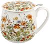 DUO FLORAL Fassbecher 430 ml WILD BIRD mit Teesieb, New Bone China Porzellan Bild 2