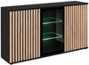 Kommode Cameron in Schwarz und Hickory Jackson mit Beleuchtung und Lamellen 160 x 92 x 40 Bild 3