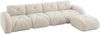 4-Sitzer Sofa 358x171x76 cm aus Chenille-Stoff rahmenlos modular mit Hockern, weiß Bild 5