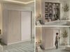 Schwebetürenschrank LUMOS in Kaschmir inkl. Innenausstattung, mit Lamellen-Optik, Aristan-Eiche, Breite 200 cm, moderner Kleiderschrank Bild 2