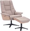 MINATO Loungesessel inkl. Hocker - white smoke / Walnuss Bild 3