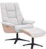 MINATO Loungesessel inkl. Hocker - white smoke / Walnuss Bild 4