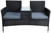 Estexo Gartenbank, 2-Sitzer, Polyrattan Schwarz, 133 x 58 x 84 cm Bild 2