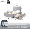 Graues Polsterbett 140x200 cm Mit Ausziehbett Und 3 Schubladen Multifunktionsbett Mit Höhenverstellbarem Kopfteil Doppelbett Gästebett Mit Stauraum 250 Kg Tragkraft Bild 5