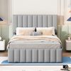 Graues Polsterbett 140x200 cm Mit Ausziehbett Und 3 Schubladen Multifunktionsbett Mit Höhenverstellbarem Kopfteil Doppelbett Gästebett Mit Stauraum 250 Kg Tragkraft Bild 3