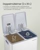 SONGMICS Mülleimer Küche, 2 x 30 Liter, 2 Fächer, Abfalleimer, Tretmülleimer, Küchenmülleimer mit Softclose-Deckel und Inneneimer, Stahl, inklusive 15 Müllbeutel Bild 3