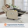 M MCombo Elektrisch Relaxsessel Massagesessel Fernsehsessel Liegefunktion Vibration Heizung 7061 neues Modell (Beige-Stoff) Bild 5