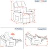 M MCombo Elektrisch Relaxsessel Massagesessel Fernsehsessel Liegefunktion Vibration Heizung 7061 neues Modell (Beige-Stoff) Bild 4