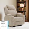 M MCombo Elektrisch Relaxsessel Massagesessel Fernsehsessel Liegefunktion Vibration Heizung 7061 neues Modell (Beige-Stoff) Bild 2