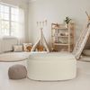 Sitzhocker mit Stauraum oval 81cm Stoff Creme abnehmbarer Deckel gepolstert modern Bild 2