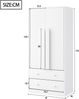 Merax Kleiderschrank 70*40*170cm, Doppeltüren-Design, mit Schubladen und Ablagefächern, weiß Bild 4