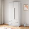 Merax Kleiderschrank 70*40*170cm, Doppeltüren-Design, mit Schubladen und Ablagefächern, weiß Bild 3