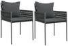 vidaXL Gartenstühle mit Kissen 2 Stk. Schwarz 54x61x83 cm Poly Rattan 364101 Bild 2