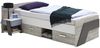 Jugendzimmer Set mit 90x200 cm Bett, 4-teilig mit Kleiderschrank LEEDS-10 in Sandeiche Nb. mit weiß, Lava und Denim Blau Bild 3