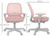 Vinsetto Bürostuhl mit Drehfunktion, höhenverstellbar (ergonomisch Schreibtischstuhl, 1 St), für Home-Office, Polyester, Rosa Bild 3