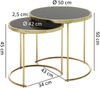 Design Satztisch COMO Schwarz/Gold Beistelltisch Metall/Glas, Couchtisch Set aus 2 Tischen, Kleiner Wohnzimmertisch, Metalltisch mit Glasplatte, Ablagetisch modern Bild 4