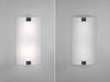 Flache LED Wandleuchte mit Glas Lampenschirm Weiß & Silber, Höhe 40cm Bild 5