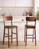 Set mit 2 Barstühlen AMBLER Holz Dunkelbraun Grün Bild 3