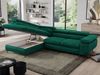Mks Möbel 'Pedro L-Form' Ecksofa mit Schlaffunktion, verstellbaren Kopfstützen & Bettkasten, Dunkelgrün, Velours, links Bild 4