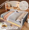 Schlafsofa 140x200 cm mit Lattenrost – Daybett aus Leinen in Beige mit LED, USB und Type-C Bild 4