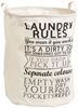 Zeller Wäschesammler Laundry Rules, Canvas, Stoff, beige, 38 x 38 x 48 cm Bild 2